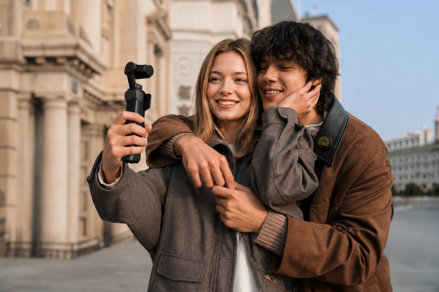 Insta360 Luna Ultra: Profesionálne video, ktoré schováte do vrecka Pár si vytvára profesionálne video pomocou outdoorovej kamery Luna Ultra značky Insta360